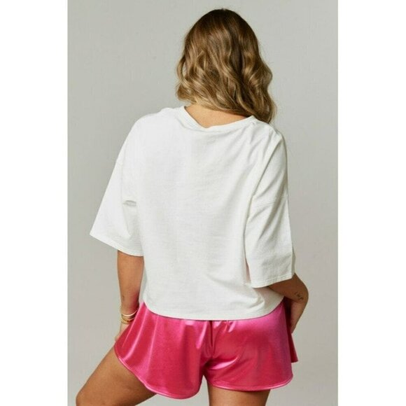 Me Myself And I Foil Coated Shorts in Hot Pink - Picture 4 of 5